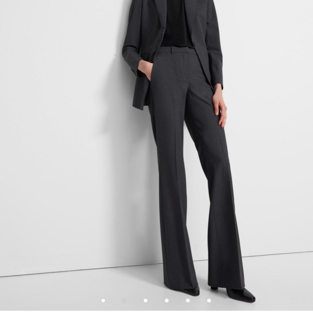 Theory wool wide leg flare pant